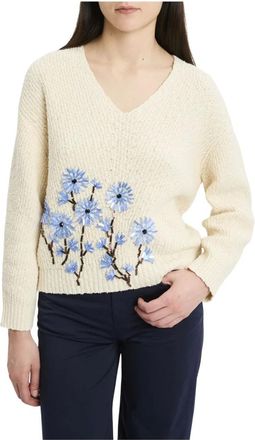 Semicouture Marcela V-neck Knit - female - Semicouture - V-neck Knitwear - Beige - M - Knitwear