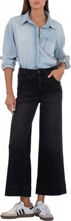 Kut from the Kloth Meg High Rise Wide Leg Jeans In Black