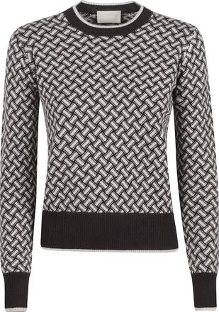 Drumohr Trui met ronde hals en patroon - Grijs