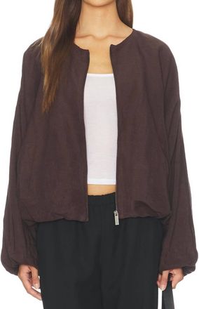 Sanctuary Linen Bubble Jacket In Rich Soil
