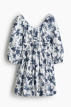 H&M Ausgestelltes Baumwollkleid - White