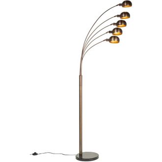 QAZQA Design Floor Lamp Dark Bronze with Gold 5-Light - Sixties Marmo