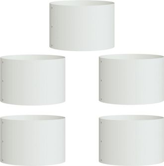 vidaXL Jardineras 5 pcs Blanco 30 x 30 x 20 cm Acero Vidaxl