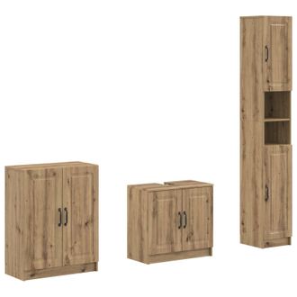 vidaXL Juego De Armarios De Ba&ntilde;o De 3 Piezas Utrecht Roble Artisan Vidaxl