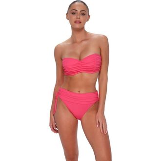 Sunsets Loretta Bandeau Bikini Swimsuit Top - D Cup in Posy Pink Crepe at Nordstrom, Size 32