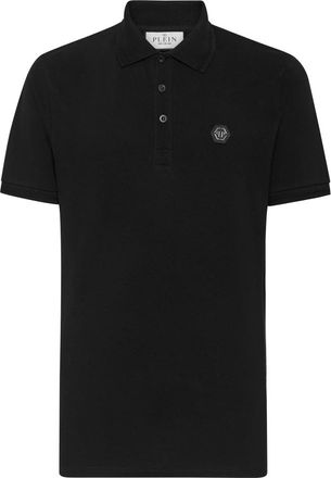 Philipp Plein Slim Fit Polo Shirt Skull&Bones - Heren - Polos - Zwart - 4XL - Katoen - Tops