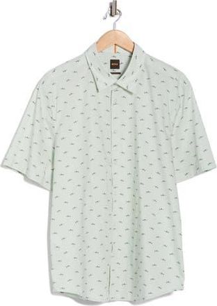 BOSS Rash 2 Cotton Poplin Button-Up Shirt in Open Blue at Nordstrom Rack, Size Xx-Large