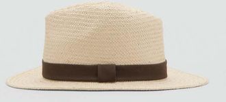 Mango Cappello fibra naturale fiocco grezzo - Uomo - Taglia unica - MANGO MAN