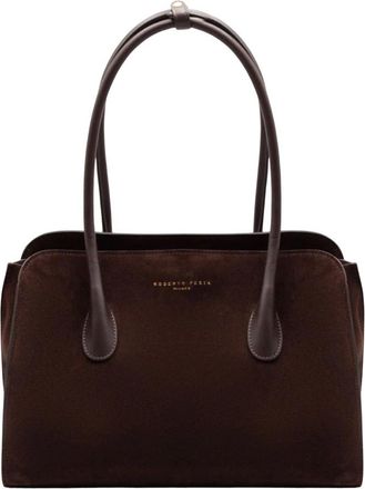 Roberto Festa Milano Zeta Shopper - Dames - Shoppers - Bruin - ONE Size - Su&egrave;de - Tassen