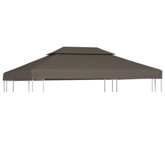 vidaXL Toldo De Cenador 2 Niveles 310 G/m&sup2; 4x3 M Gris Topo Vidaxl