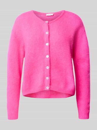 American Vintage American Vintage Strickjacke aus Woll-Mix mit Rundhalsausschnitt Modell VITOW in Neon Pink, Gr&ouml;&szlig;e S