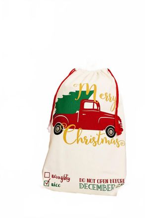 White Label Christmas Trees And Trucks Santa Sack In Multi