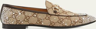 Gucci New Jordaan GG Crystal Canvas Loafers