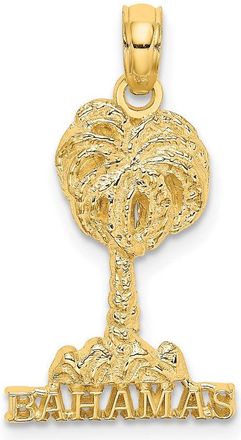 Diamond2Deal 14k Yellow Gold BAHAMAS Palm Tree Charm Pendant