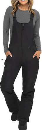 Generic Womens Winter Snow Sleeveless Ski Overalls Adjustable Shoulder Strap Jumpsuit Insulated Women Ski Bib Pants Overalls Waterproof Windproof Trousers Ins