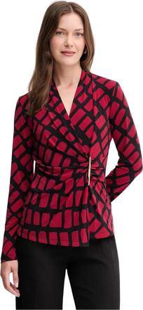 Joseph Ribkoff Geometric Print Wrap Top - Dames - Blouses - Veelkleurig - XS - Polyester - Overhemden