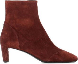 Del Carlo 55mm suede boots - women - Suede/Leather/Leather - 37.5 - Red
