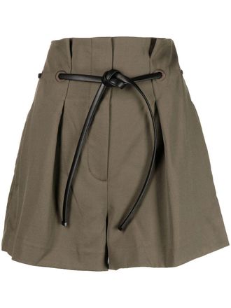 3.1 Phillip Lim tie-waist tailored shorts - Green
