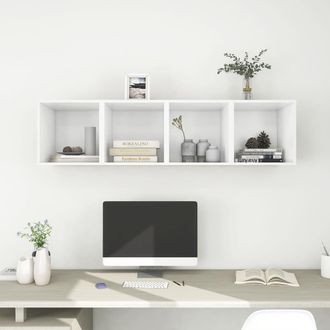 vidaXL Armario De Pared 4 Uds Madera Contrachapada Blanco 37x37x37 Cm Vidaxl