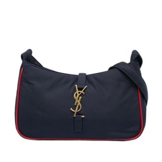 Saint Laurent Pre-owned Shoulder Bags, female, Blue, Size: ONE SIZE Pre-owned Nylon Shoulder Bag