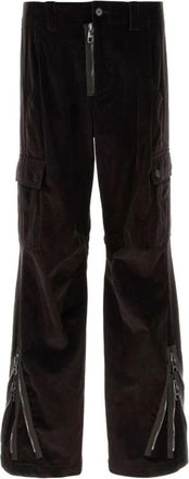 Dolce & Gabbana Corduroy Cargo Pants - Heren - Wijde Broeken - Zwart - M - Katoen - Broeken