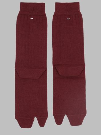 Maison Margiela Split-Toe Wool Socks - Burgundy