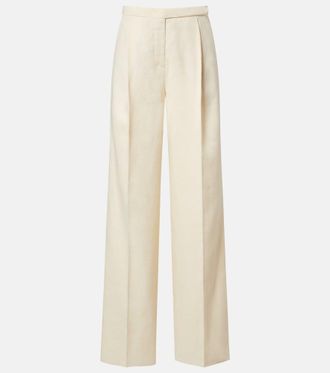 Dorothee Schumacher Pantalones anchos Casual Sophistication en mezcla de lino y algod&oacute;n