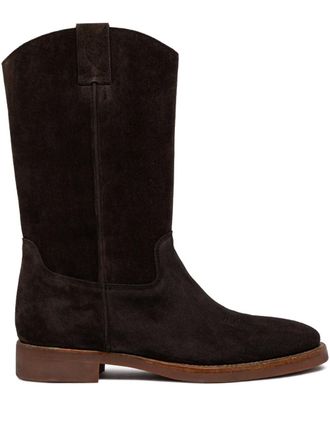 Buttero panelled suede boots - Marrone