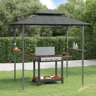 vidaXL Vidaxl - Cenador Barbacoa Estante Lateral Acero Antracita 240x150x243 Cm