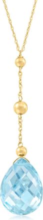 Ross-Simons Swiss Blue Topaz Y-Necklace in 14kt Yellow Gold