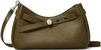 Tory Burch Romy Zip Top Leather Crossbody Bag in Leccio at Nordstrom