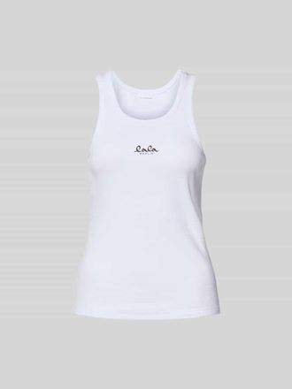 Lala Berlin Tanktop mit Logo-Print in Weiss, Gr&ouml;&szlig;e XL