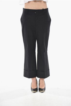 Dsquared2 Stretch Cotton Cropped Fit Pants with Turn-Up Hem size 38