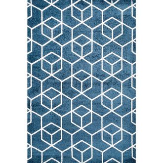 Jonathan Y Designs Tumbling Blocks Modern Geometric Area Rug in Navy/white at Nordstrom, Size 3Ft 0In X 5Ft 0In