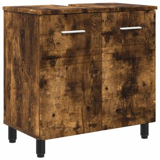 vidaXL Unidad De Tocador De Ba&ntilde;o Roble Ahumado 60 X 35 X 60 Cm Vidaxl