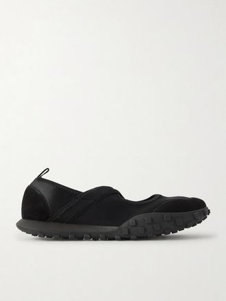 Jil Sander Sneakers In Raso Con Finiture In Camoscio - Nero