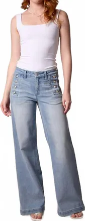 Blue Revival Sailor Midrise Wide Denim Jean In Miami