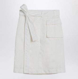 Ferragamo Womens White Wrap Skirt In Cotton Blend - Size EU 34 (Womens)