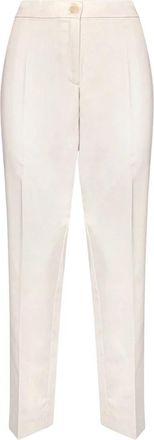 Elena Miro Getailleerde Satijnen Broek - Dames - Slim Fit Broeken - Wit - 6XL - Leer - Broeken