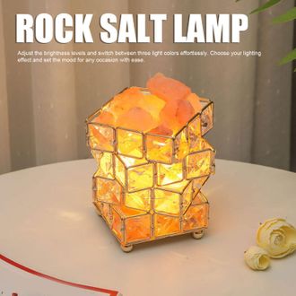 OEM L&aacute;mpara De Pie De Sal Rosa - 3 Colores, 10 Niveles De Brillo - Luz Nocturna Usb Para Un Ambiente Relajante