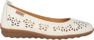 Pikolinos Schoenen, Dames, Beige, 37 EU, Off White Geperforeerde Dames Ballerina