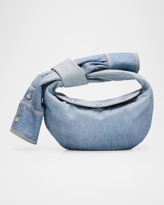 Bottega Veneta Jodie Mini Shirt Denim Top-Handle Bag