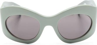 Gucci oval-frame sunglasses - unisex - Acetate - 55 - Green