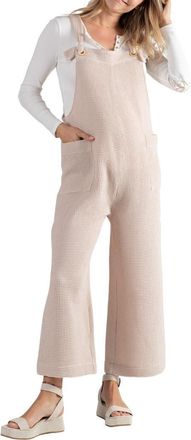 Cache Coeur Maya Organic Cotton Gauze Maternity/Nursing Jumpsuit in Beige at Nordstrom, Size Xx-Large