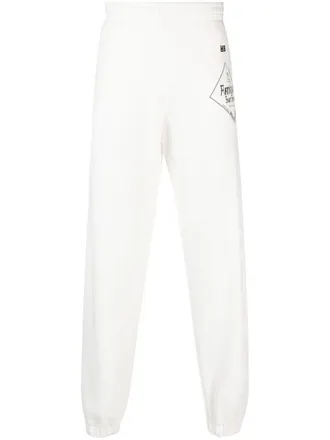 Wales Bonner logo-print track pants - men - Recycled Polyester/Cotton - S - White