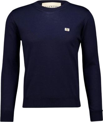 Valentino Garavani Truien & Vesten, Heren, Blauw, XL, Round-neck Truien