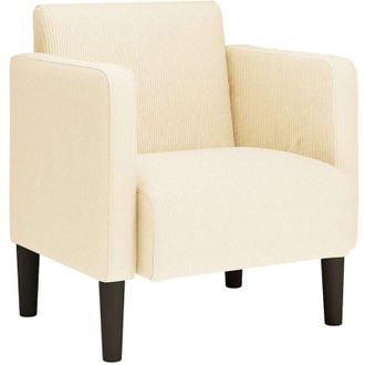 vidaXL Sill&oacute;n Con Reposabrazos Color Crema 54 Cm Tejido De Pana Vidaxl