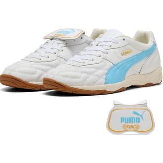 Puma King Indoor Soccer Sneaker in Puma White/Vibrant Blue at Nordstrom, Size 9.5