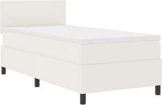 vidaXL Box Spring Bed Manual Cream and White 203 x 100 x 88 cm vidaXL