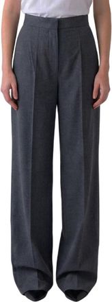 Max Mara Grey Regular Pleated Pants